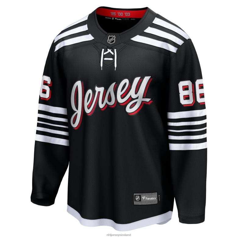 NHL Men New Jersey Devils Jack Hughes Fanatics Branded Black Alternate Premier Breakaway Player Jersey D002V7 Clothing