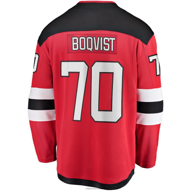 NHL Men New Jersey Devils Jesper Boqvist Fanatics Branded Red Home Breakaway Player Jersey D002V1818 Clothing