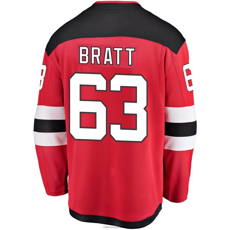 NHL Men New Jersey Devils Jesper Bratt Fanatics Branded Red Home Breakaway Player Jersey D002V808 Clothing