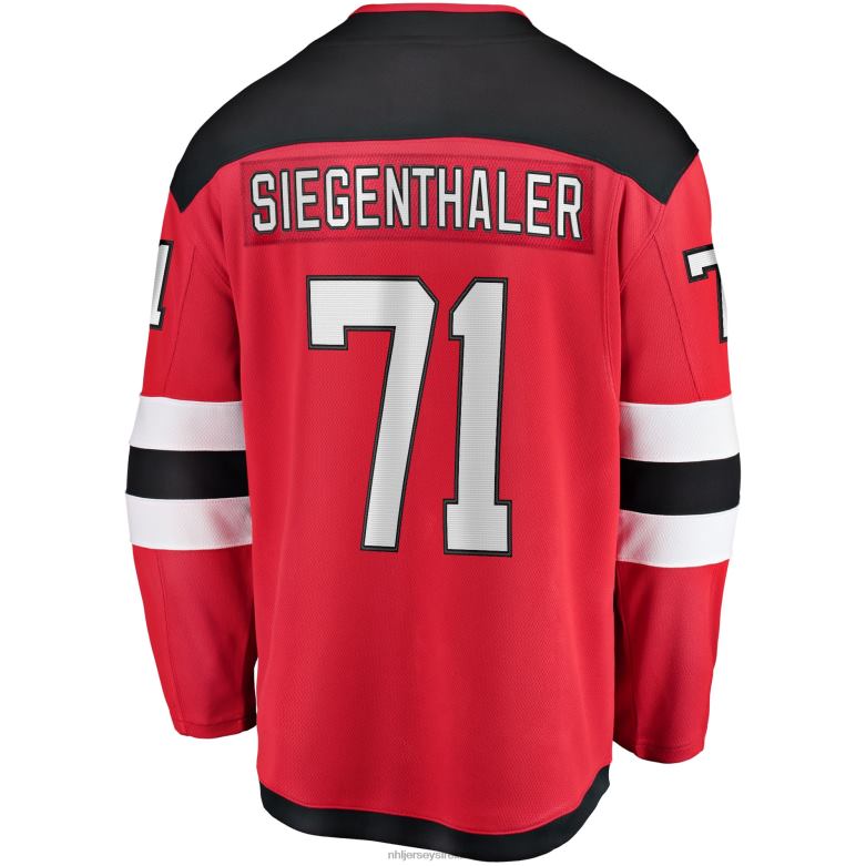 NHL Men New Jersey Devils Jonas Siegenthaler Fanatics Branded Red Home Breakaway Player Jersey D002V1218 Clothing