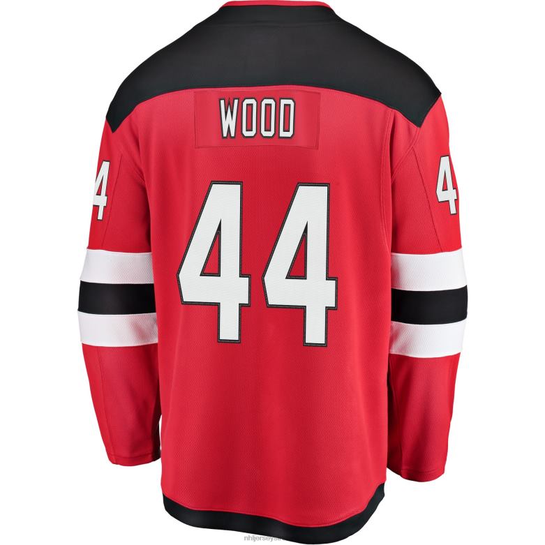 NHL Men New Jersey Devils Miles Wood Fanatics Branded Red Home Breakaway Player Jersey D002V1037 Clothing