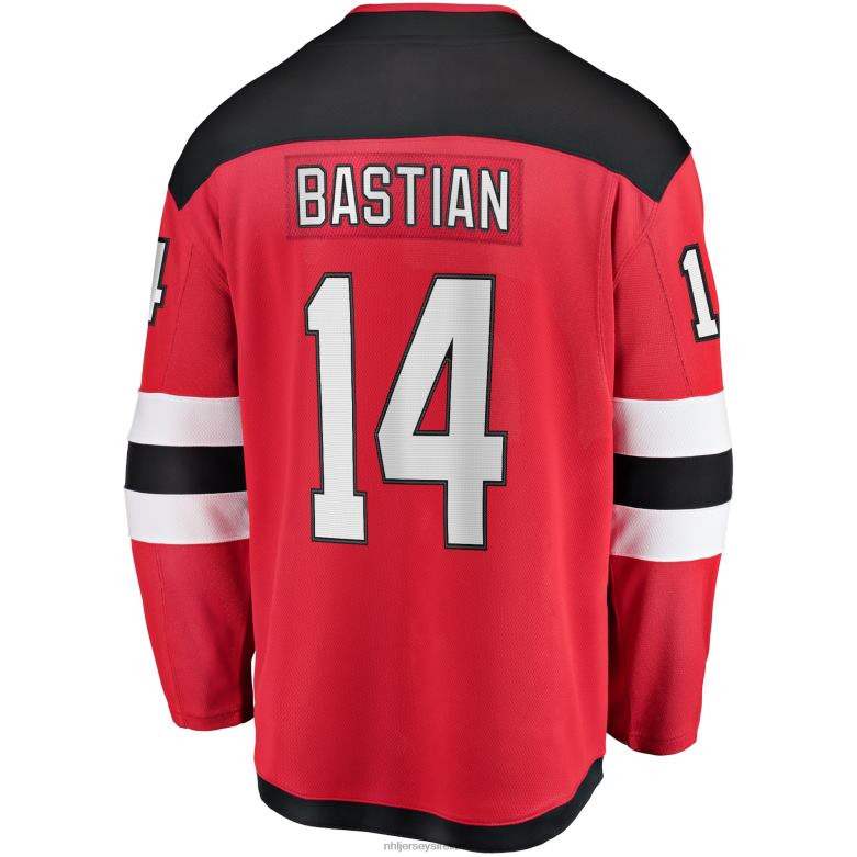 NHL Men New Jersey Devils Nathan Bastian Fanatics Branded Red Home Breakaway Player Jersey D002V2213 Clothing
