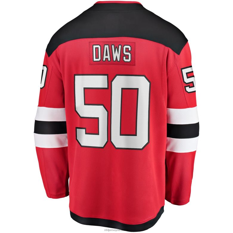 NHL Men New Jersey Devils Nico Daws Fanatics Branded Red Home Breakaway Player Jersey D002V2258 Clothing