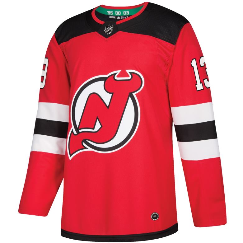 NHL Men New Jersey Devils Nico Hischier Adidas Red Authentic Player Jersey D002V1298 Clothing