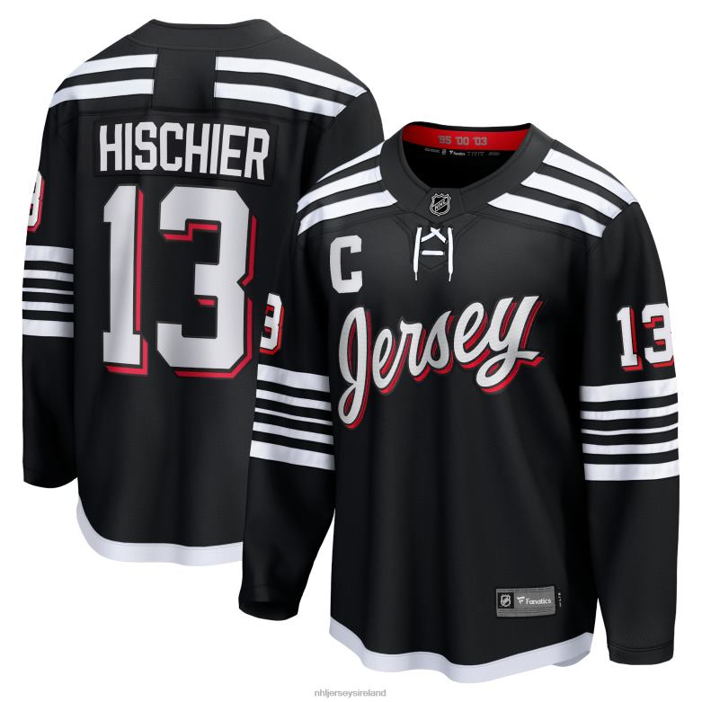 NHL Men New Jersey Devils Nico Hischier Fanatics Branded Black Alternate Premier Breakaway Player Jersey D002V39 Clothing