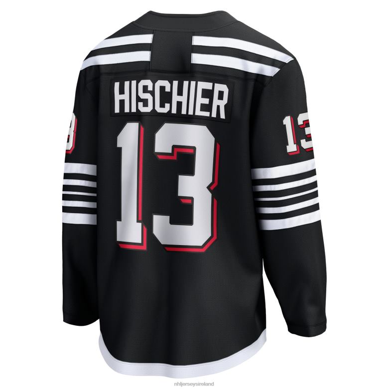 NHL Men New Jersey Devils Nico Hischier Fanatics Branded Black Alternate Premier Breakaway Player Jersey D002V39 Clothing