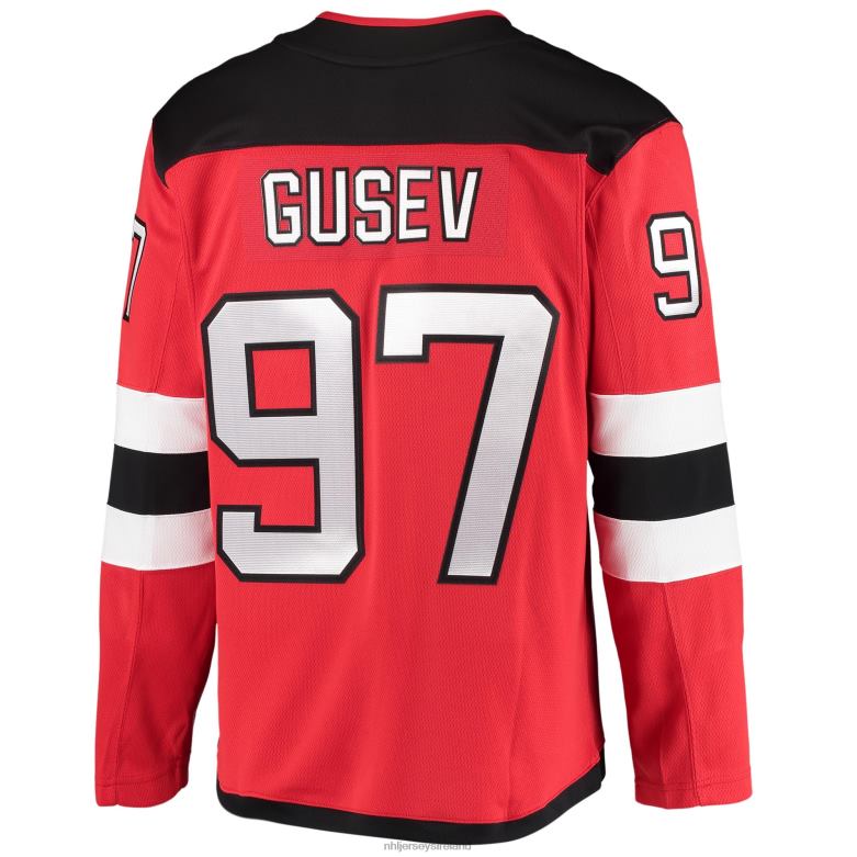 NHL Men New Jersey Devils Nikita Gusev Fanatics Branded Red 2020/21 Home Breakaway Player Jersey D002V1561 Clothing