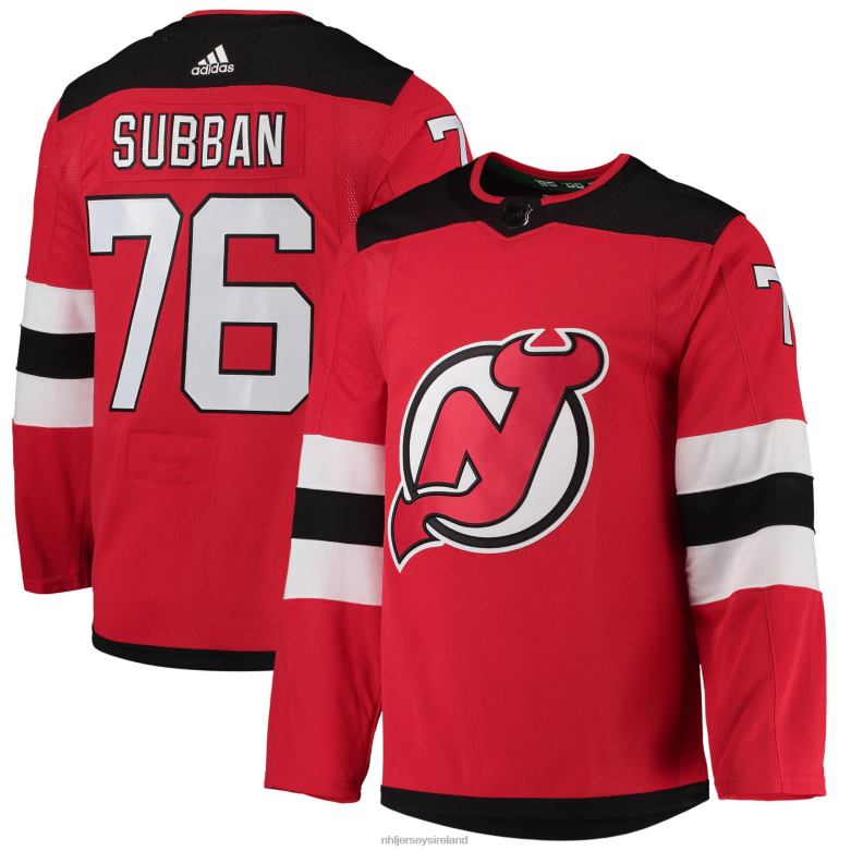 NHL Men New Jersey Devils PK Subban Adidas Red Home Primegreen Authentic Pro Player Jersey D002V1557 Clothing