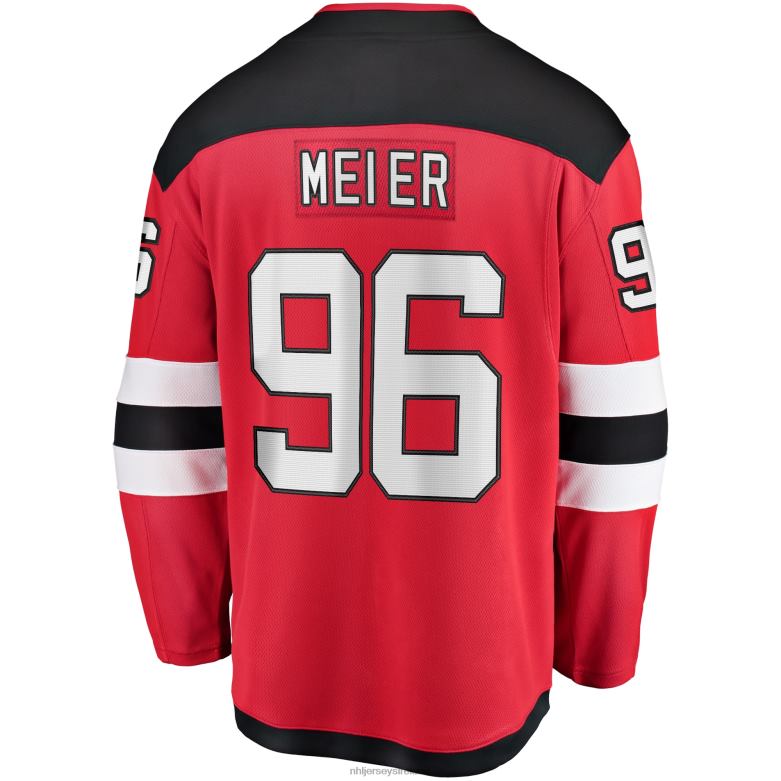 NHL Men New Jersey Devils Timo Meier Fanatics Branded Red Home Breakaway Jersey D002V785 Clothing