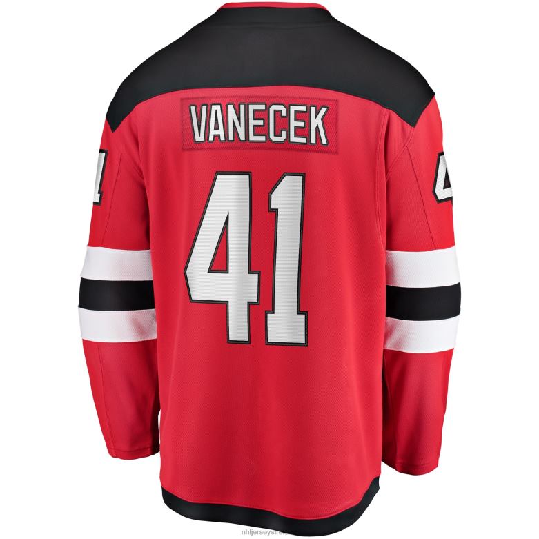 NHL Men New Jersey Devils Vitek Vanecek Fanatics Branded Red Home Breakaway Player Jersey D002V229 Clothing