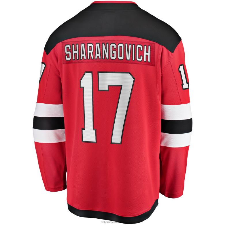 NHL Men New Jersey Devils Yegor Sharangovich Fanatics Branded Red 2017/18 Home Breakaway Replica Jersey D002V1403 Clothing