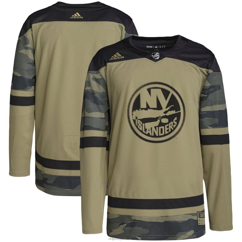 NHL Men New York Islanders Adidas Camo Military Appreciation Team Authentic Practice Jersey D002V919 Clothing