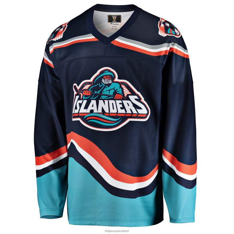 NHL Men New York Islanders Fanatics Branded Navy Premier Breakaway Heritage Blank Jersey D002V43 Clothing