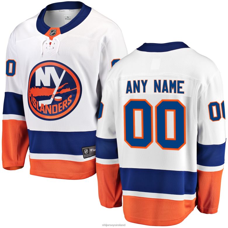 NHL Men New York Islanders Fanatics Branded White Away Breakaway Custom Jersey D002V416 Clothing