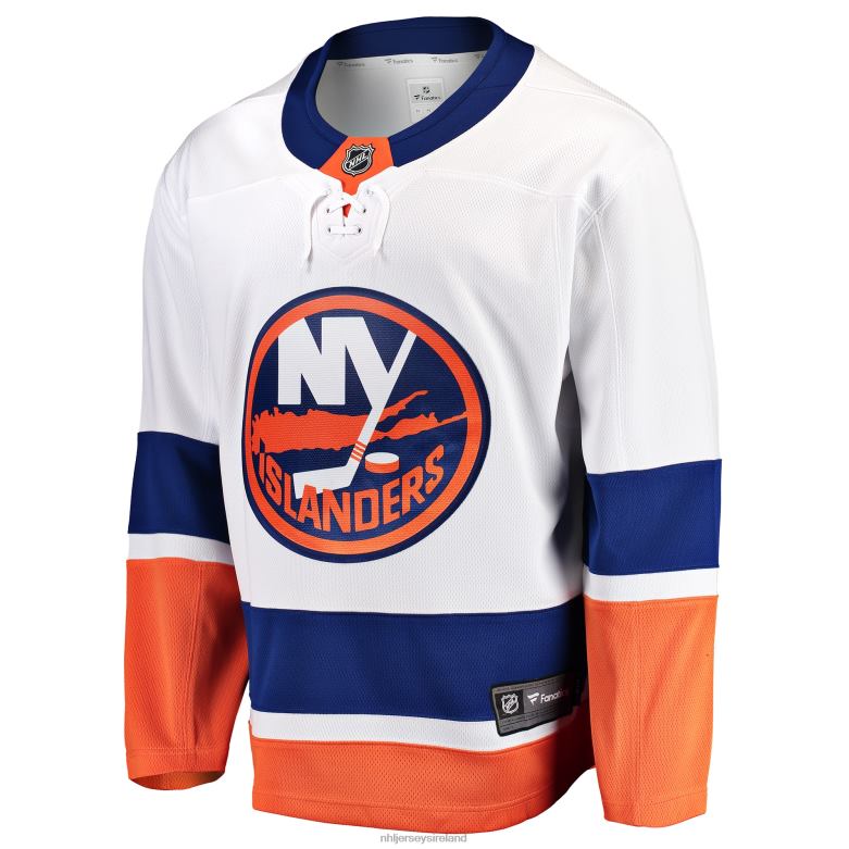 NHL Men New York Islanders Fanatics Branded White Breakaway Away Jersey D002V583 Clothing