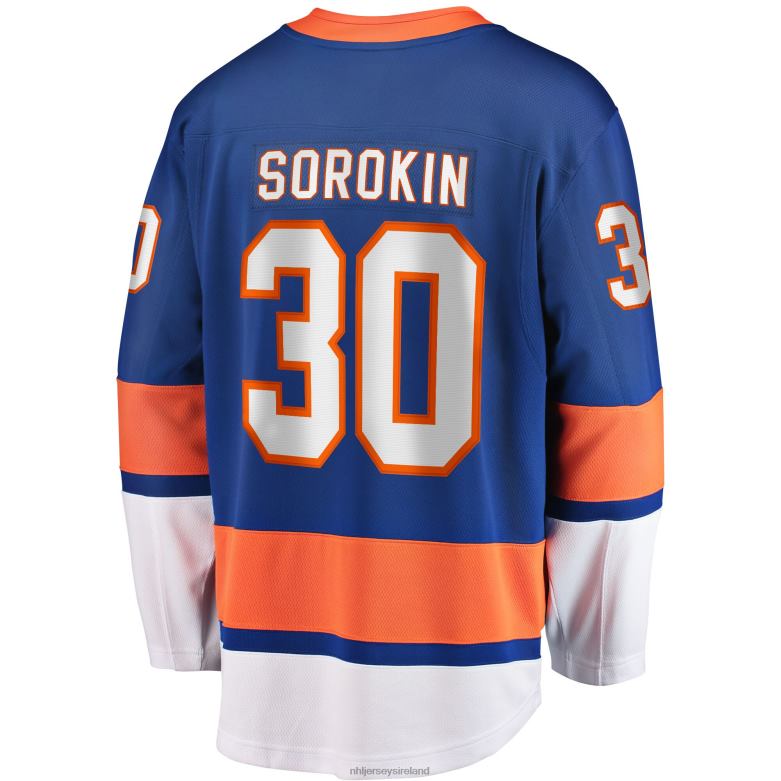 NHL Men New York Islanders Ilya Sorokin Fanatics Branded Royal Home Breakaway Player Jersey D002V340 Clothing