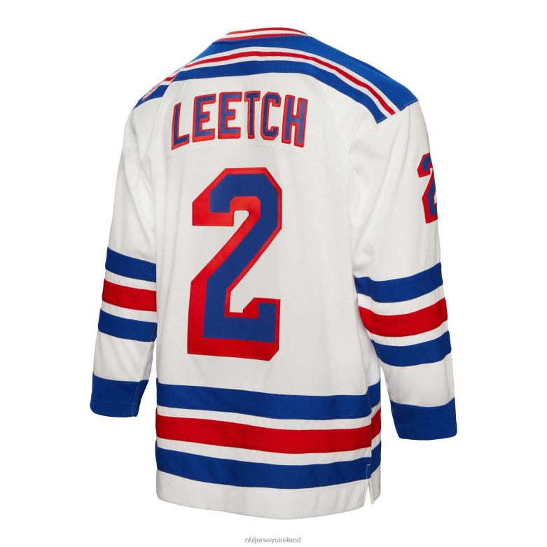 NHL Men New York Rangers Brian Leetch Mitchell  Ness White 1993 Blue Line Player Jersey D002V721 Clothing