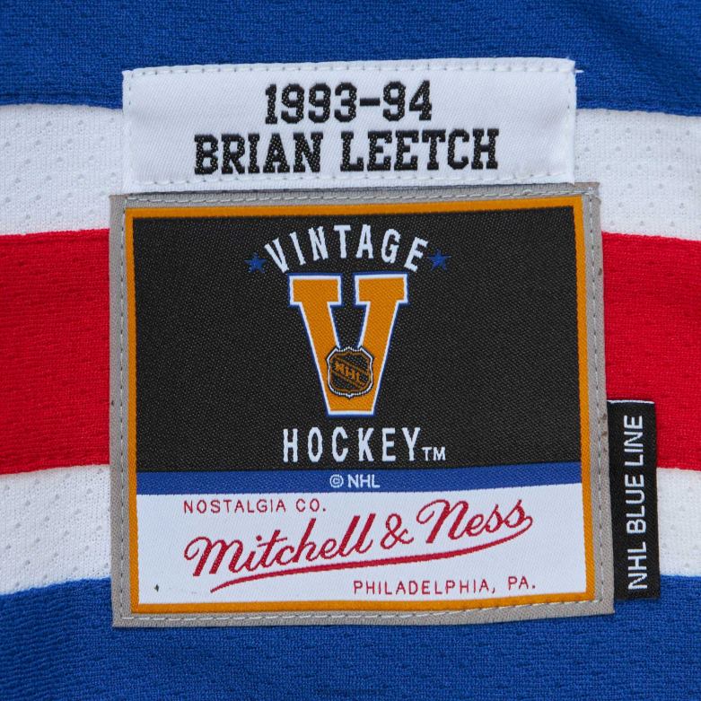 NHL Men New York Rangers Brian Leetch Mitchell  Ness White 1993 Blue Line Player Jersey D002V721 Clothing