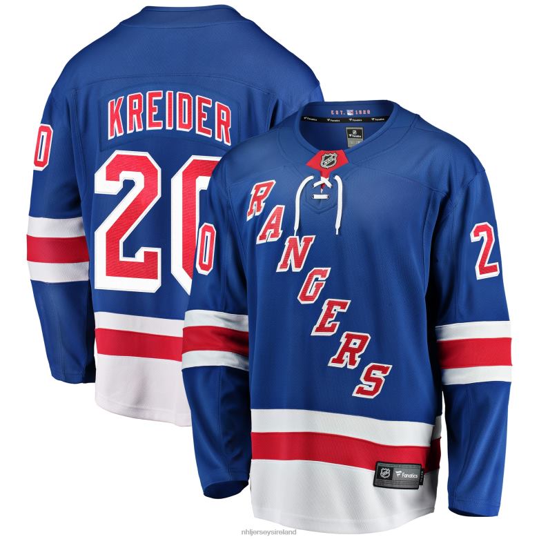 NHL Men New York Rangers Chris Kreider Fanatics Branded Blue Home Breakaway Player Jersey D002V278 Clothing