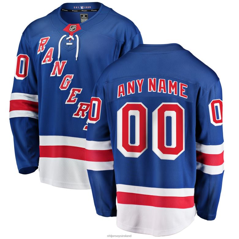 NHL Men New York Rangers Fanatics Branded Blue Home Breakaway Custom Jersey D002V46 Clothing