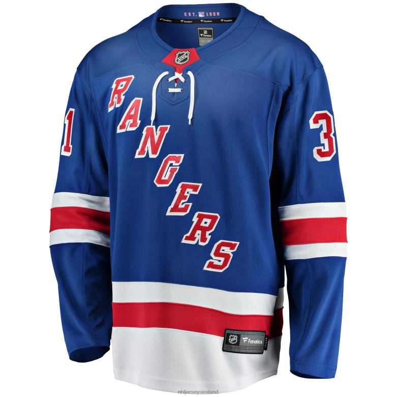 NHL Men New York Rangers Igor Shesterkin Fanatics Branded Blue Home Breakaway Player Jersey D002V260 Clothing