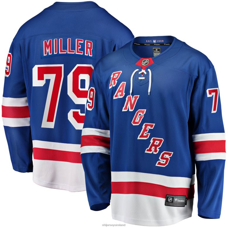 NHL Men New York Rangers KAndre Miller Fanatics Branded Blue 2017/18 Home Breakaway Replica Jersey D002V152 Clothing