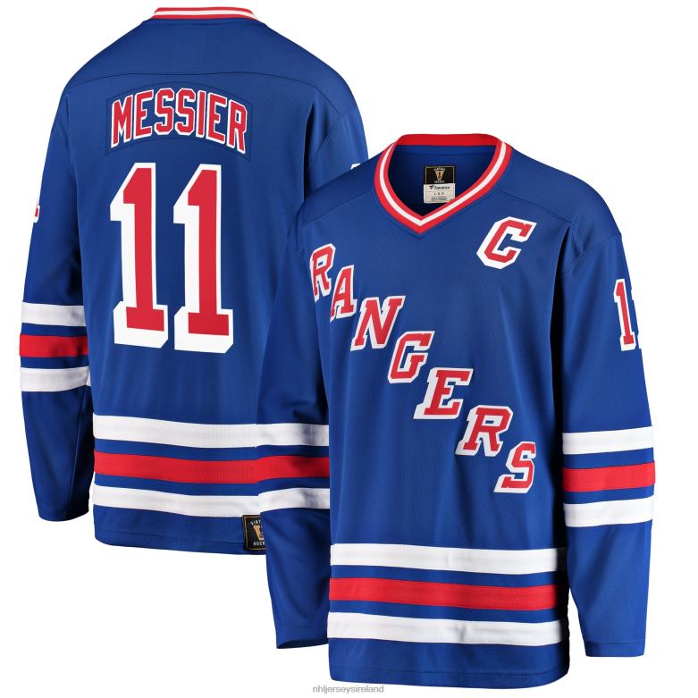 NHL Men New York Rangers Mark Messier Fanatics Branded Blue Premier Breakaway Retired Player Jersey D002V70 Clothing