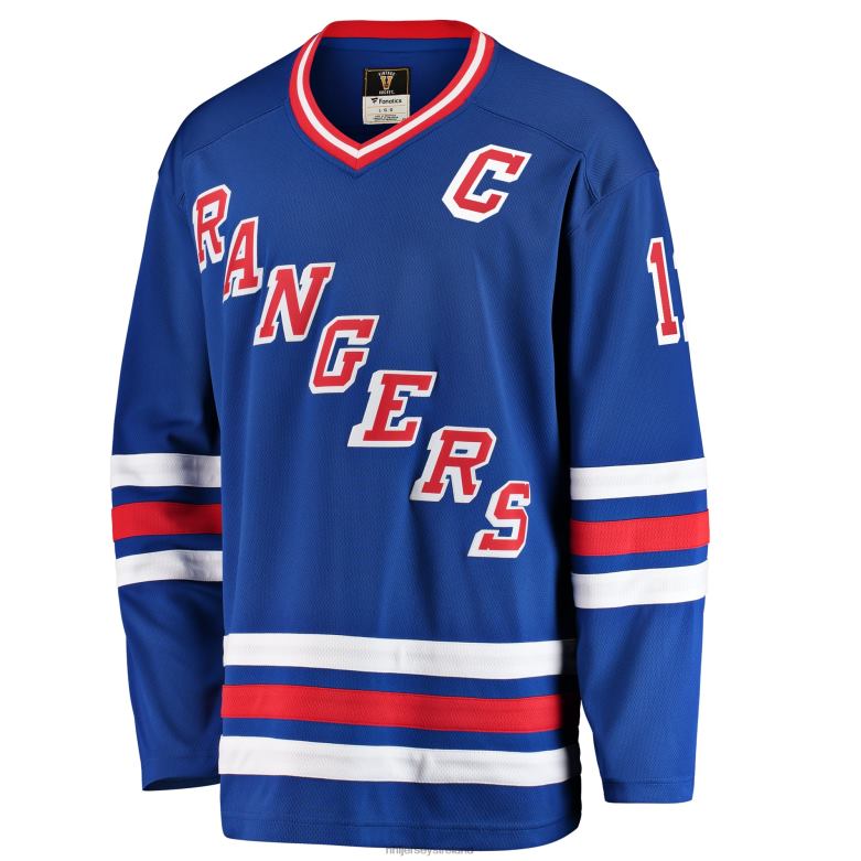 NHL Men New York Rangers Mark Messier Fanatics Branded Blue Premier Breakaway Retired Player Jersey D002V70 Clothing