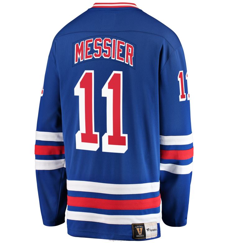 NHL Men New York Rangers Mark Messier Fanatics Branded Blue Premier Breakaway Retired Player Jersey D002V70 Clothing