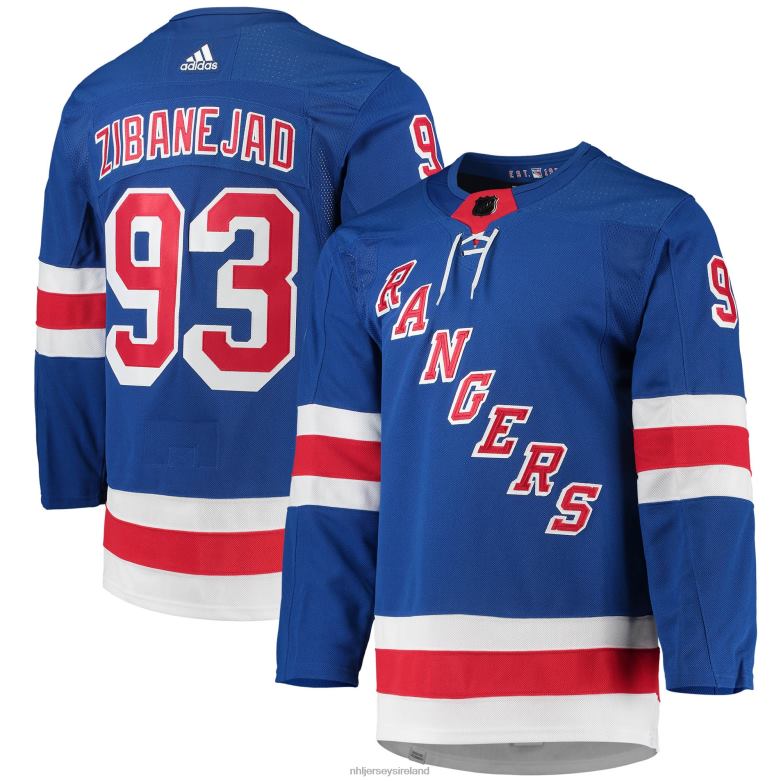 NHL Men New York Rangers Mika Zibanejad Adidas Blue Home Primegreen Authentic Pro Player Jersey D002V64 Clothing