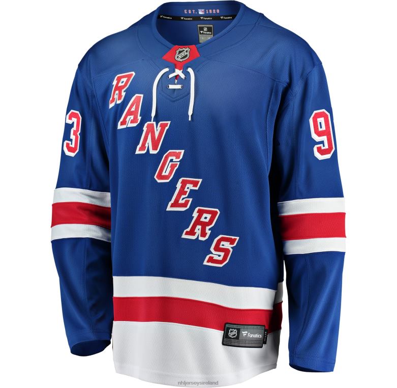 NHL Men New York Rangers Mika Zibanejad Fanatics Branded Blue Premier Breakaway Player Jersey D002V88 Clothing