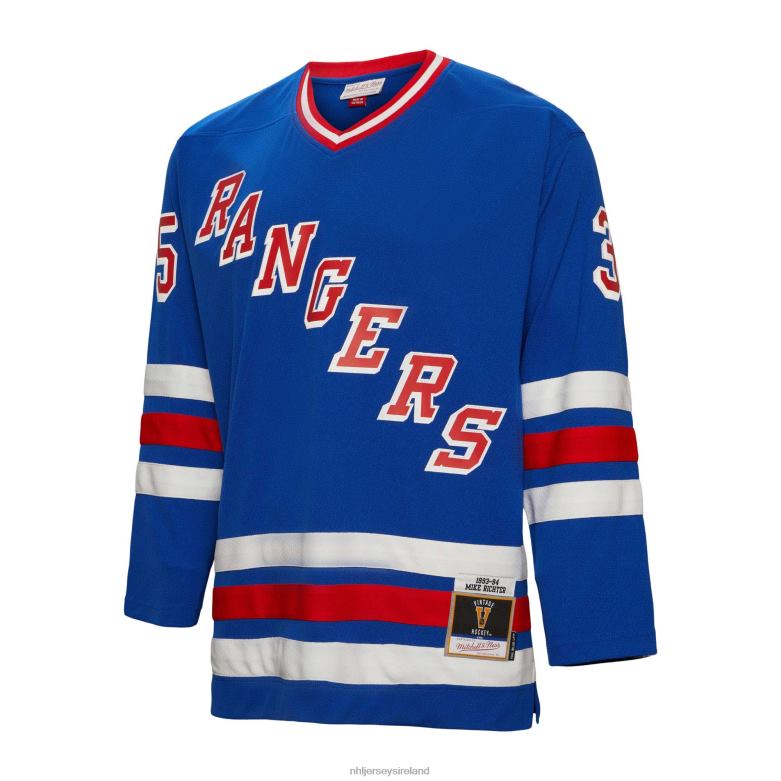 NHL Men New York Rangers Mike Richter Mitchell  Ness Blue 1993 Blue Line Player Jersey D002V538 Clothing