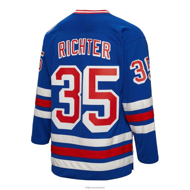 NHL Men New York Rangers Mike Richter Mitchell  Ness Blue 1993 Blue Line Player Jersey D002V538 Clothing