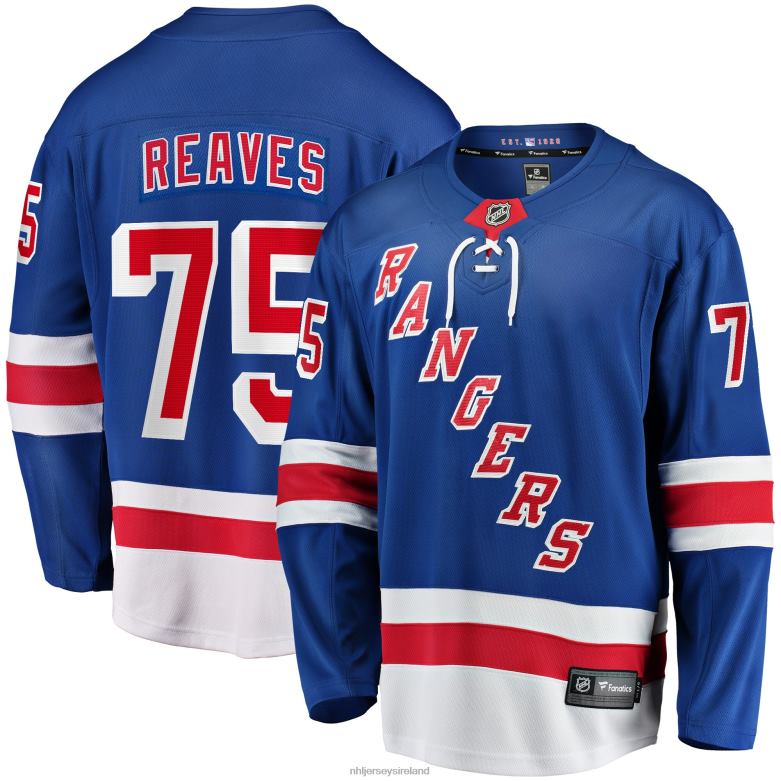 NHL Men New York Rangers Ryan Reaves Fanatics Branded Blue Home Breakaway Player Jersey D002V1670 Clothing