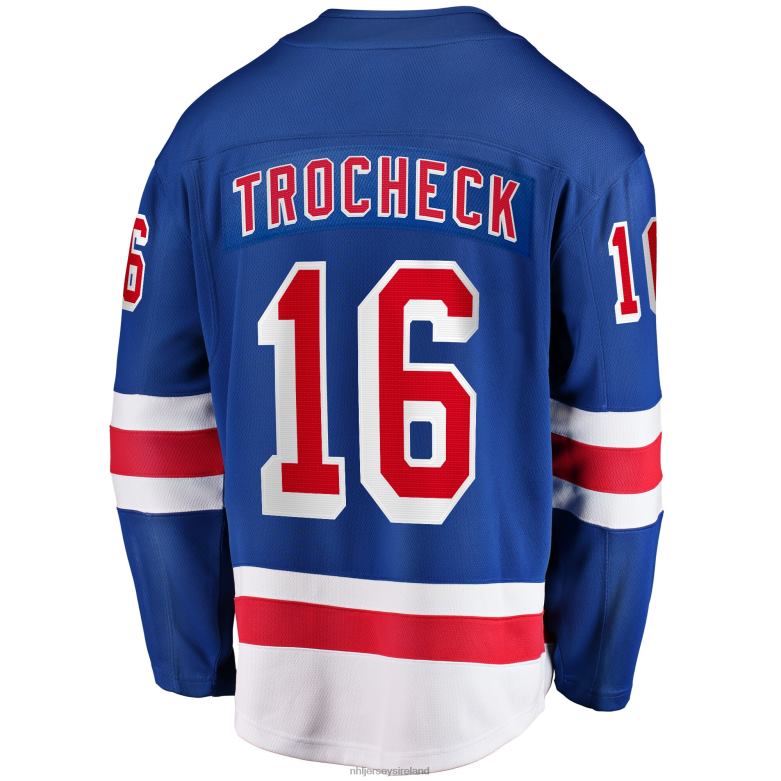 NHL Men New York Rangers Vincent Trocheck Fanatics Branded Blue Home Breakaway Player Jersey D002V608 Clothing