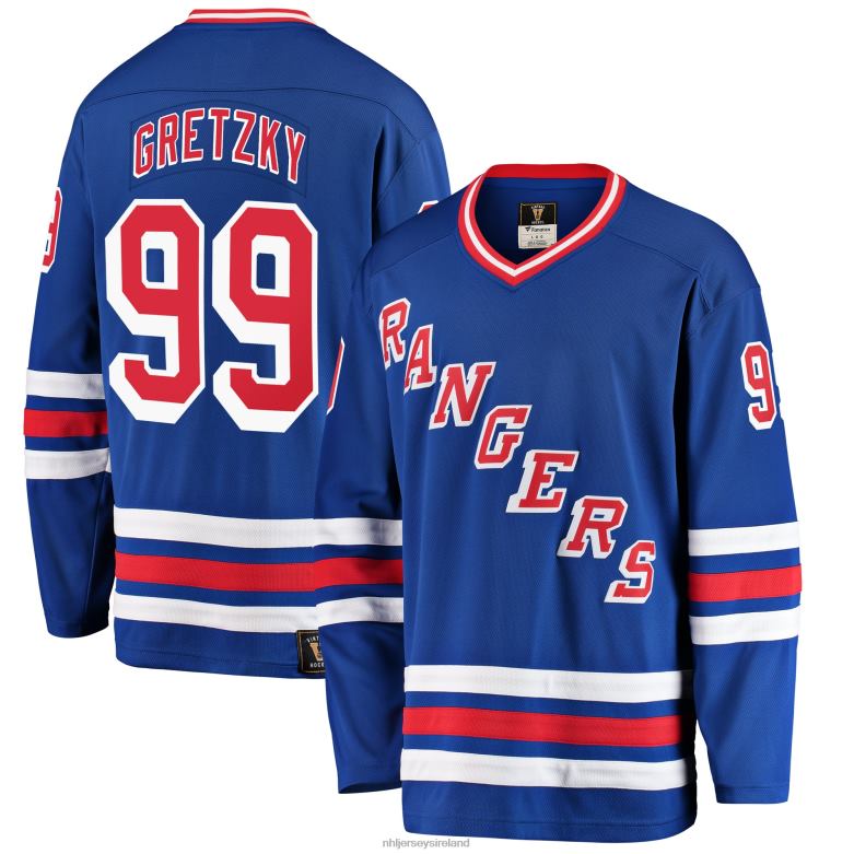 NHL Men New York Rangers Wayne Gretzky Fanatics Branded Blue Premier Breakaway Retired Player Jersey D002V55 Clothing