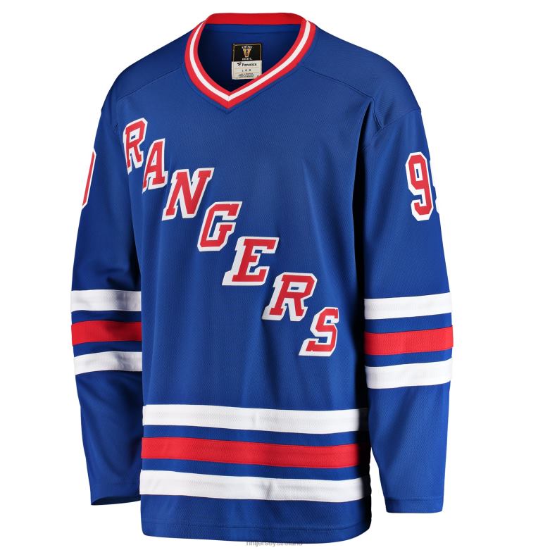 NHL Men New York Rangers Wayne Gretzky Fanatics Branded Blue Premier Breakaway Retired Player Jersey D002V55 Clothing