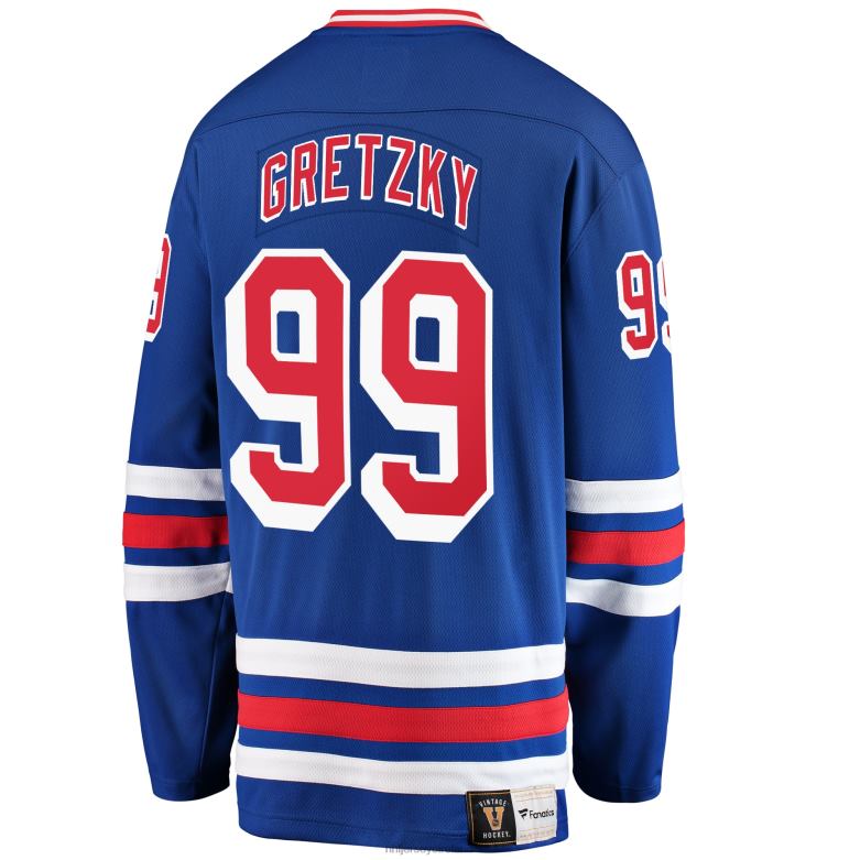 NHL Men New York Rangers Wayne Gretzky Fanatics Branded Blue Premier Breakaway Retired Player Jersey D002V55 Clothing