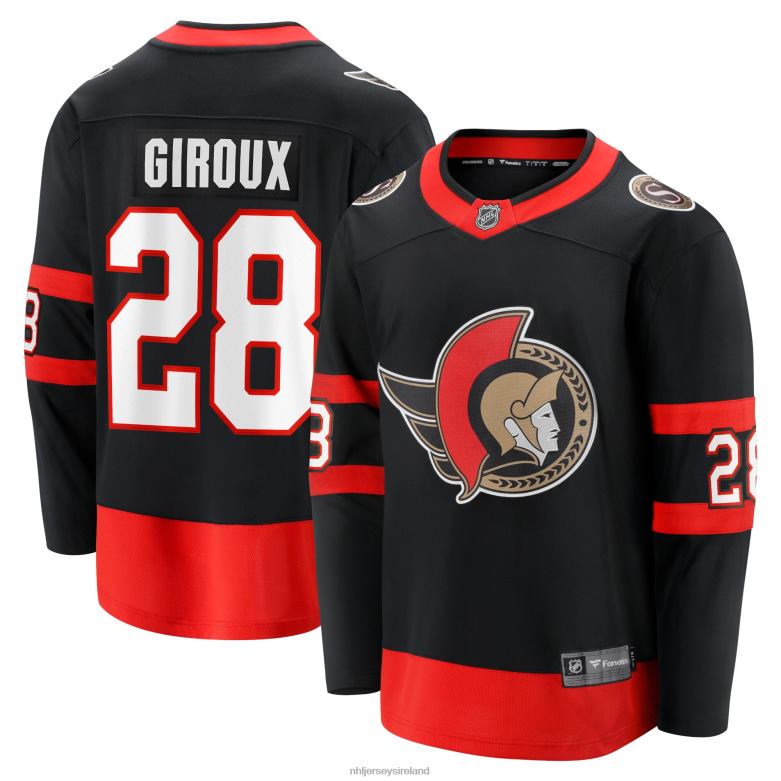 NHL Men Ottawa Senators Claude Giroux Fanatics Branded Black Home Premier Breakaway Player Jersey D002V1325 Clothing