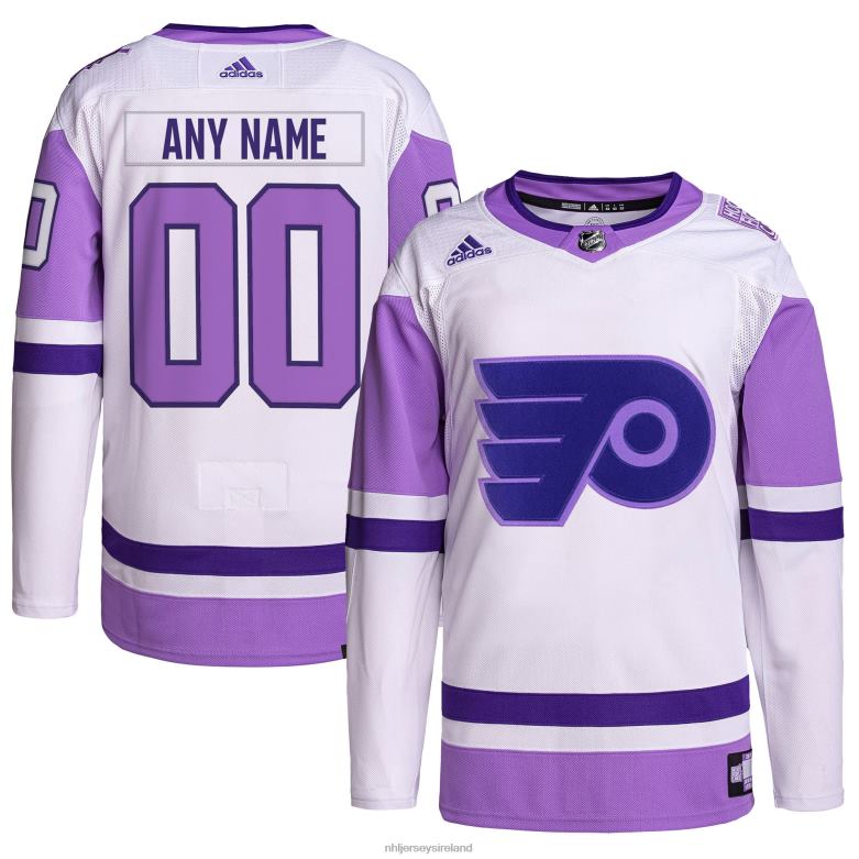 NHL Men Philadelphia Flyers Adidas White/Purple Hockey Fights Cancer Primegreen Authentic Custom Jersey D002V1958 Clothing