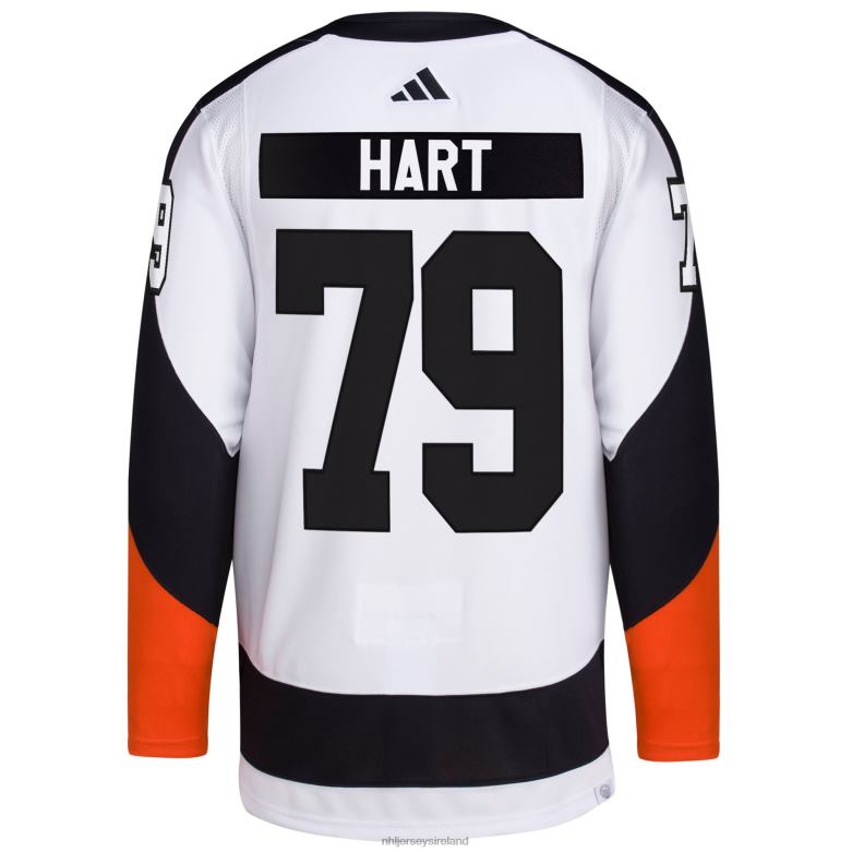NHL Men Philadelphia Flyers Carter Hart Adidas White Reverse Retro 20 Authentic Player Jersey D002V569 Clothing
