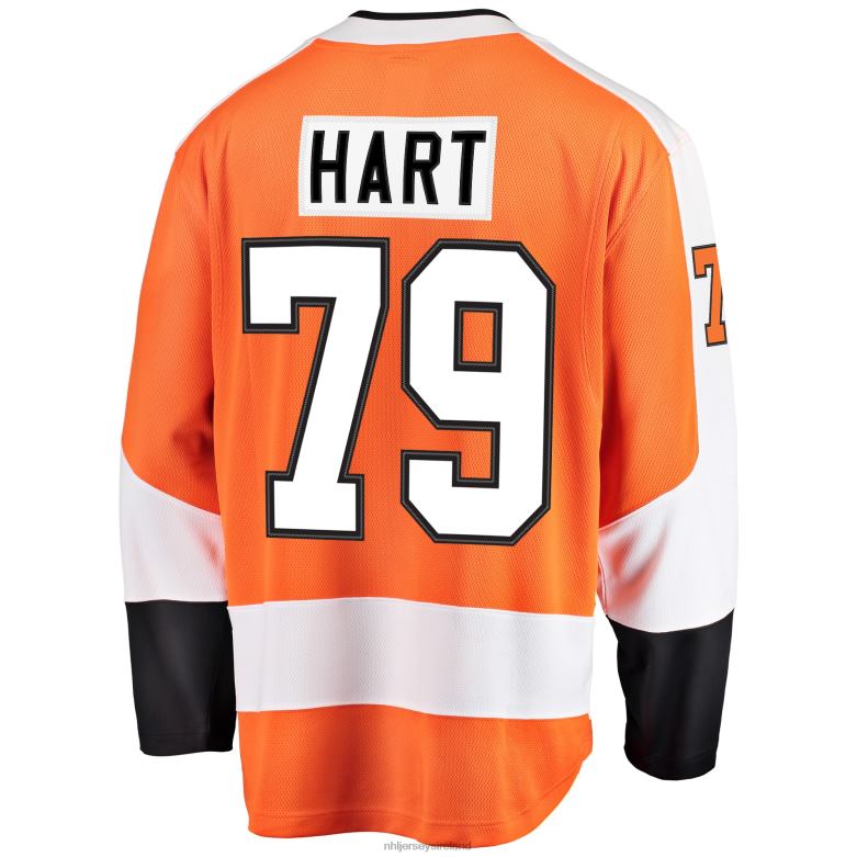 NHL Men Philadelphia Flyers Carter Hart Fanatics Branded Orange Breakaway Player Jersey D002V1839 Clothing