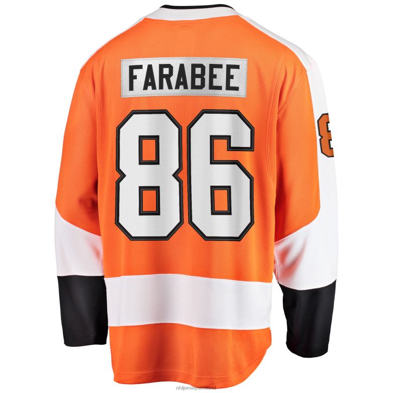 NHL Men Philadelphia Flyers Joel Farabee Fanatics Branded Orange Home Team Breakaway Player Jersey D002V1138 Clothing
