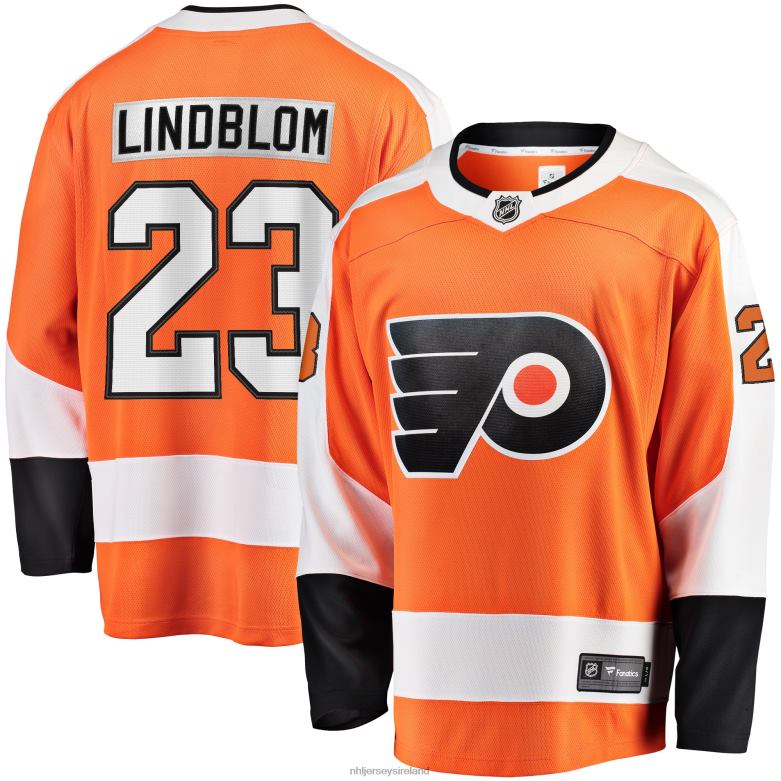NHL Men Philadelphia Flyers Oskar Lindblom Fanatics Branded Orange Team Color Breakaway Player Jersey D002V1844 Clothing