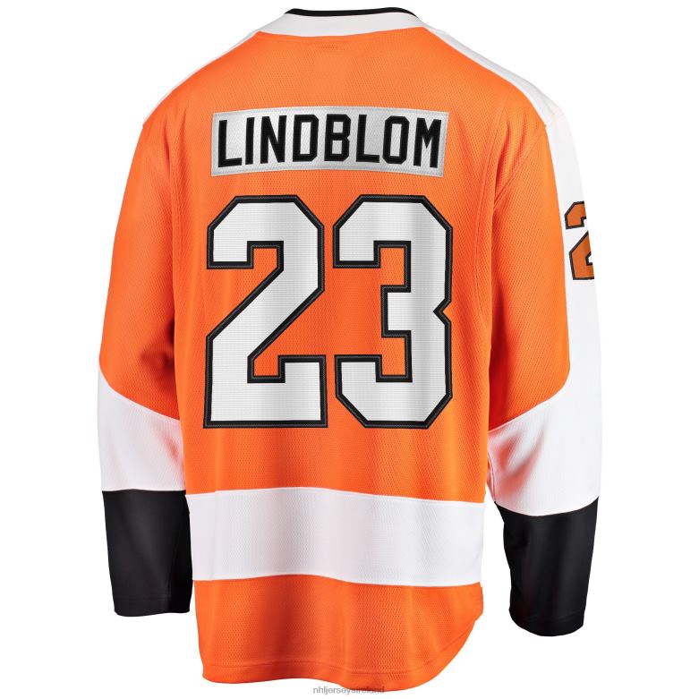 NHL Men Philadelphia Flyers Oskar Lindblom Fanatics Branded Orange Team Color Breakaway Player Jersey D002V1844 Clothing