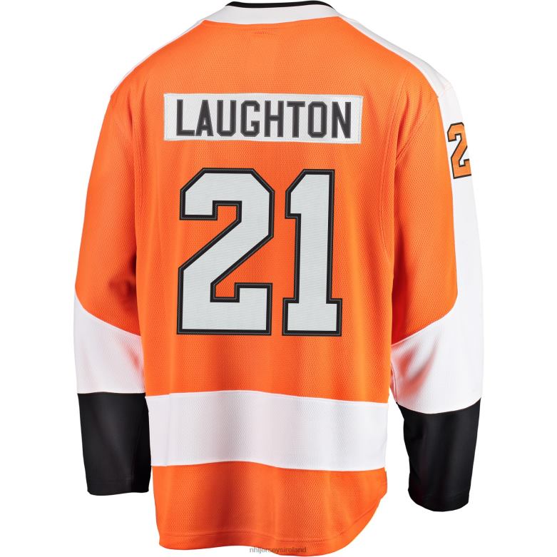 NHL Men Philadelphia Flyers Scott Laughton Fanatics Branded Orange Breakaway Jersey D002V2387 Clothing