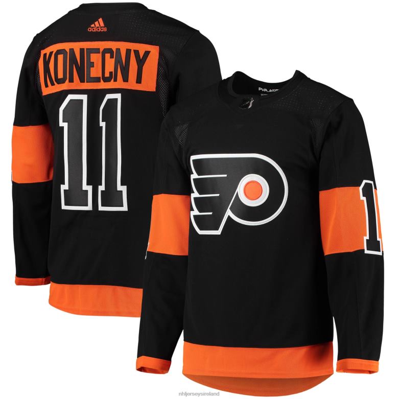 NHL Men Philadelphia Flyers Travis Konecny Adidas Black Alternate Primegreen Authentic Pro Player Jersey D002V547 Clothing