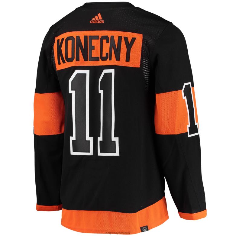 NHL Men Philadelphia Flyers Travis Konecny Adidas Black Alternate Primegreen Authentic Pro Player Jersey D002V547 Clothing