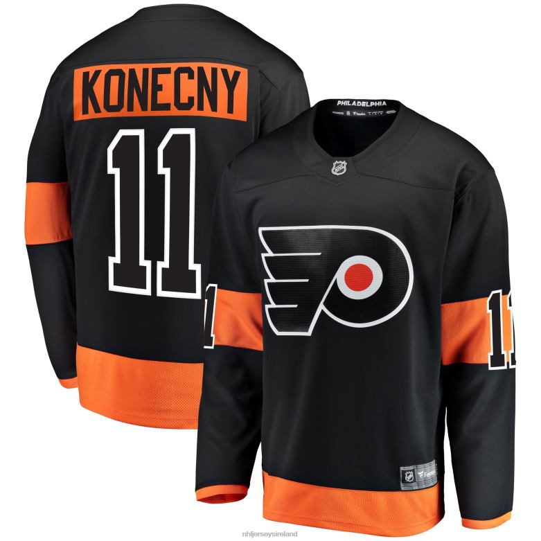 NHL Men Philadelphia Flyers Travis Konecny Fanatics Branded Black Alternate Breakaway Player Jersey D002V245 Clothing