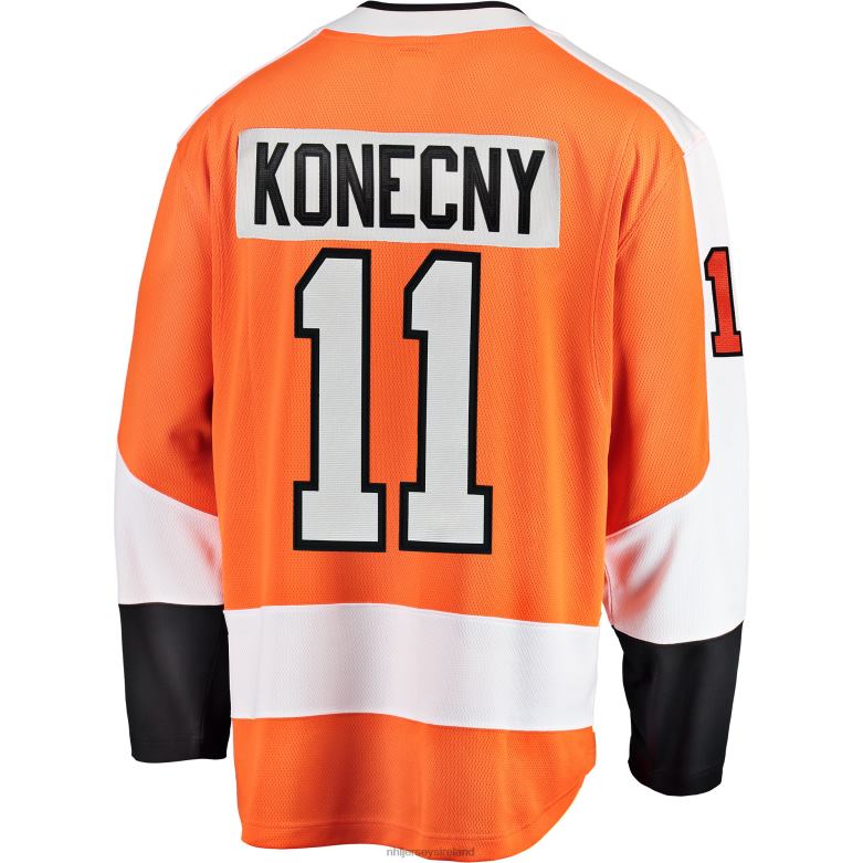 NHL Men Philadelphia Flyers Travis Konecny Fanatics Branded Orange Breakaway Player Jersey D002V473 Clothing